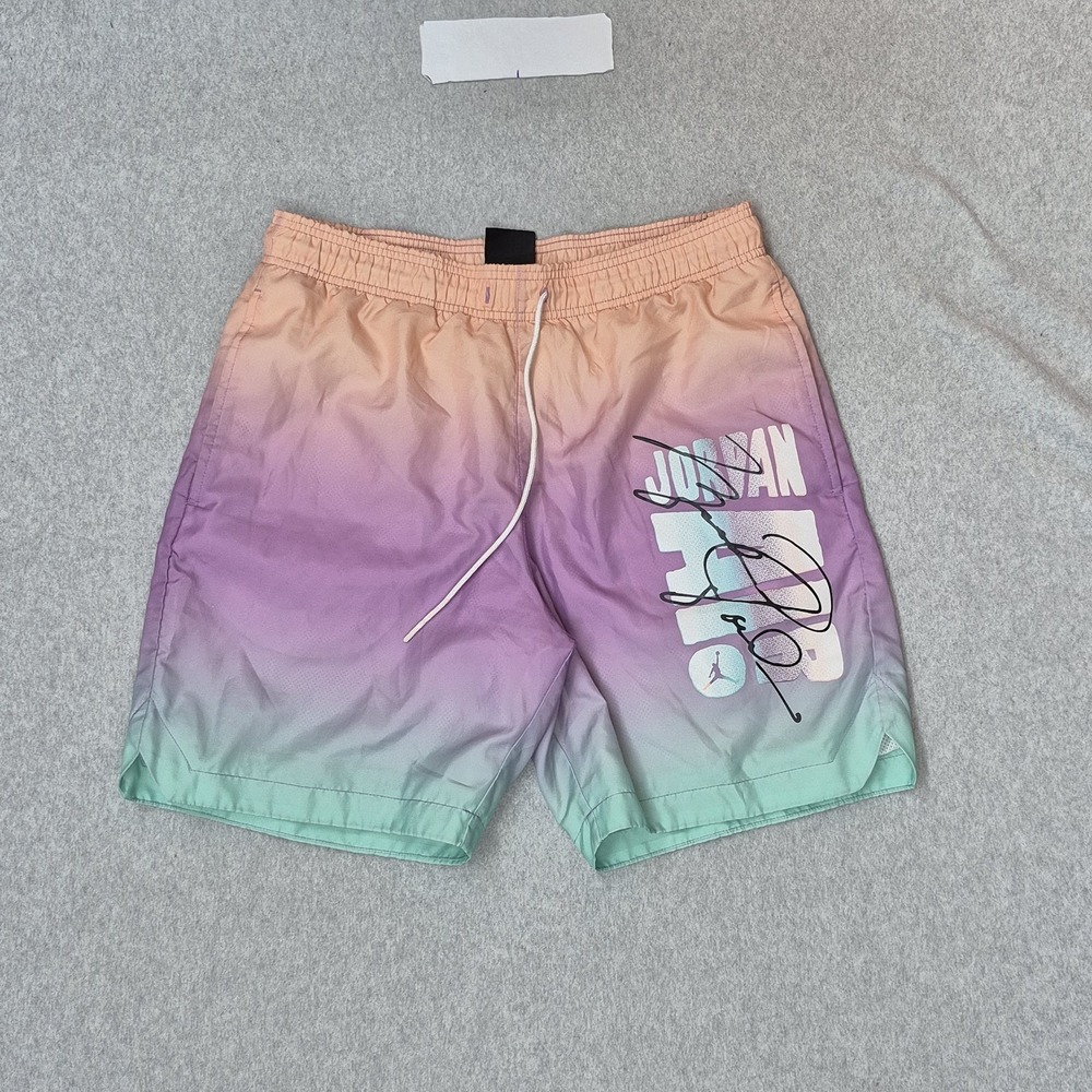 Jordan Men Shorts S Purple Swim DNA Logo Spellout CZ4849-858 Trunks Drawstring